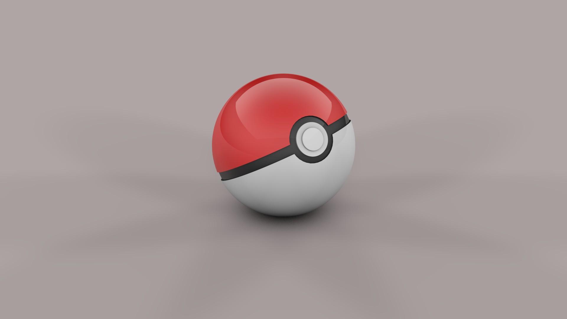 3D red and white Pokeball