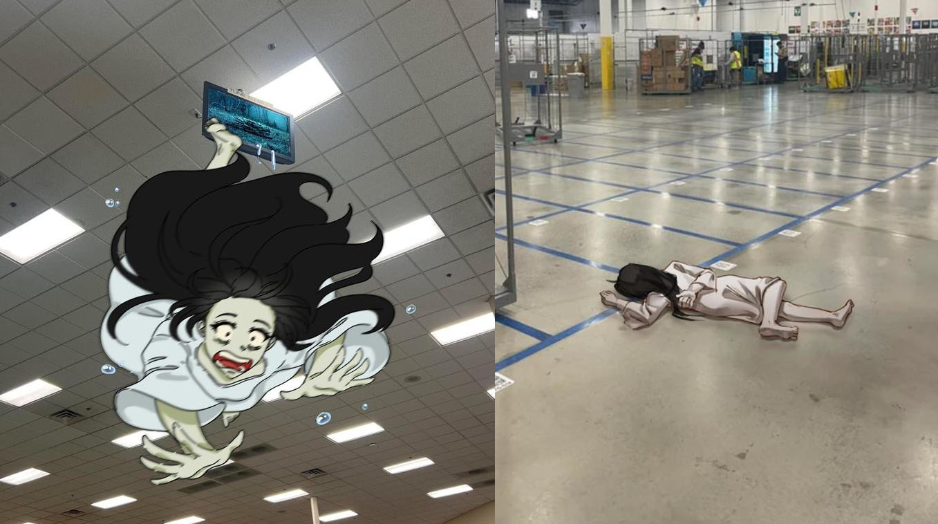 Sadako Ceiling TV Redraws examples.